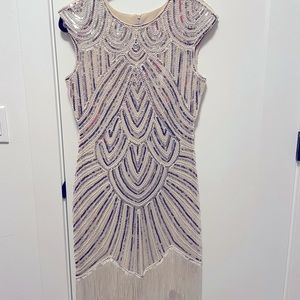 Elegant Cream Beaded Dress